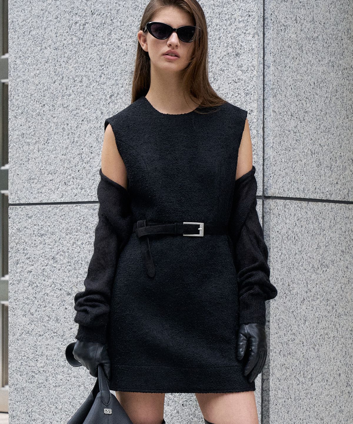 르네제이(RENEJ) BOBO Round Tweed Mini Dress