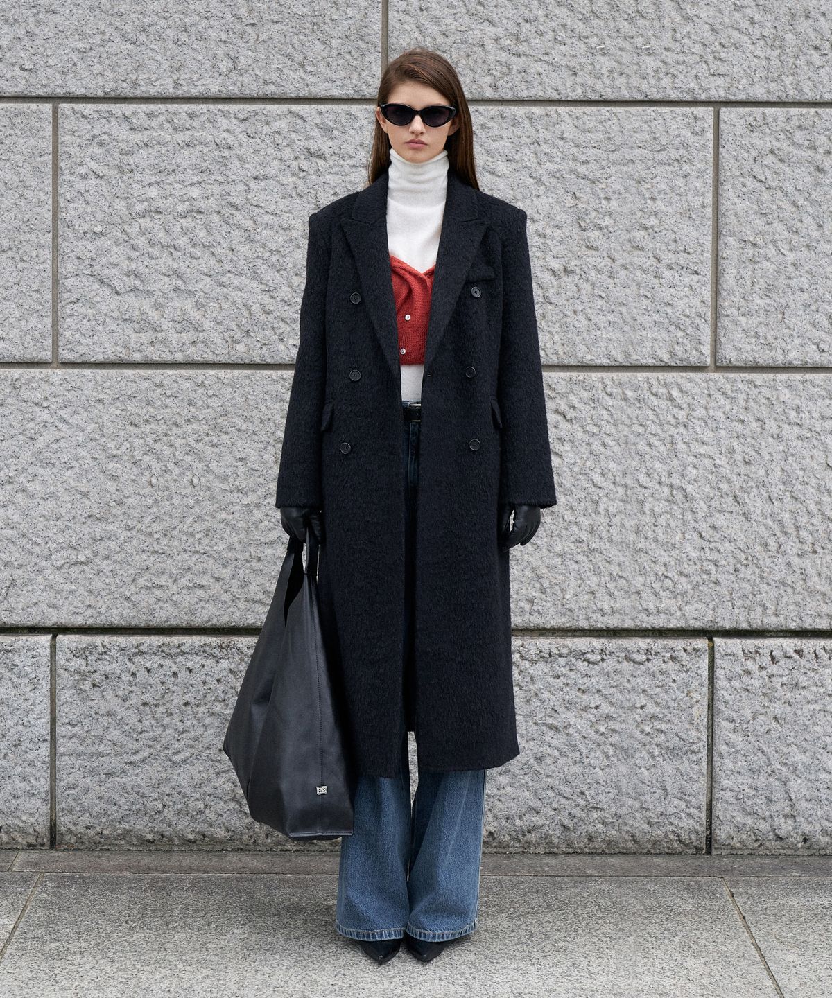 르네제이(RENEJ) Alpaca Tailored Oversize Long Coat
