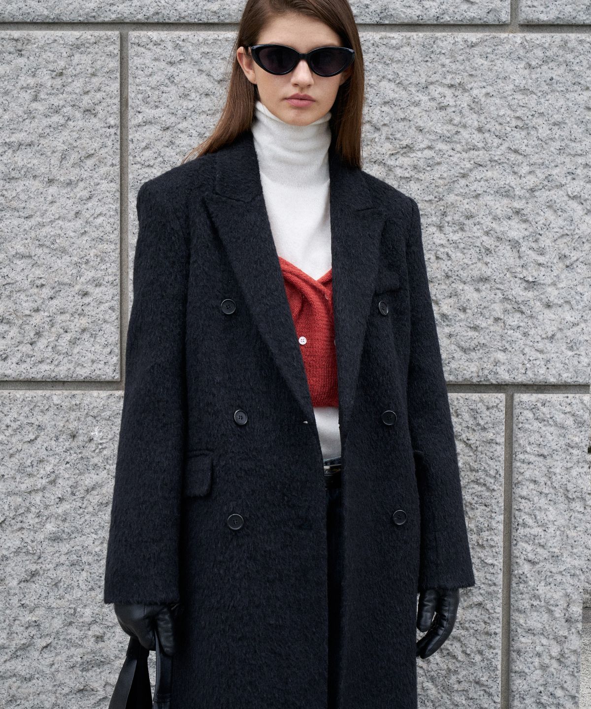 르네제이(RENEJ) Alpaca Tailored Oversize Long Coat