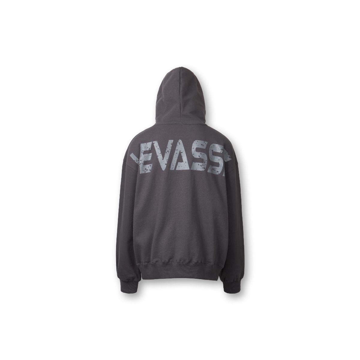 르바세(LEVASSE) 올드스쿨 백로고 오버핏 후드 티셔츠_차콜