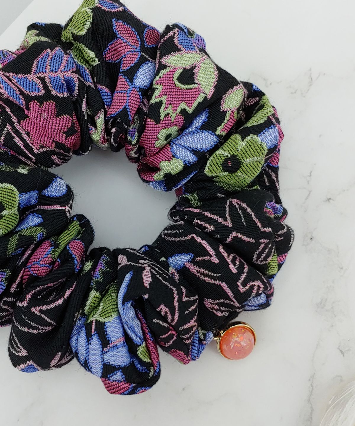 마이아(MAIA) 로즈 쟈카드 곱창 슈슈 헤어끈-블루보라