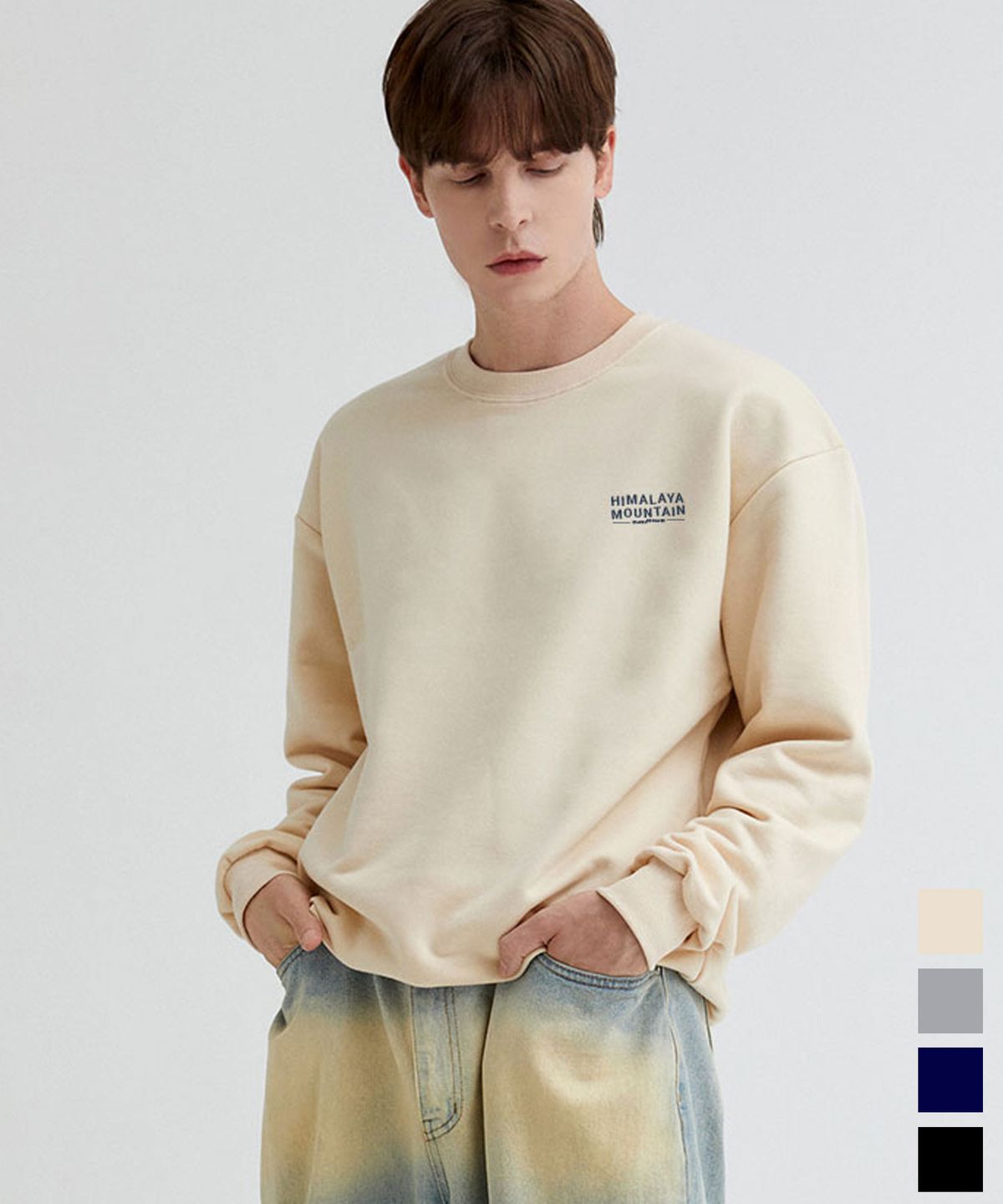 난데(NANDE) 히말라야 오버핏 맨투맨 쭈리합포 9color