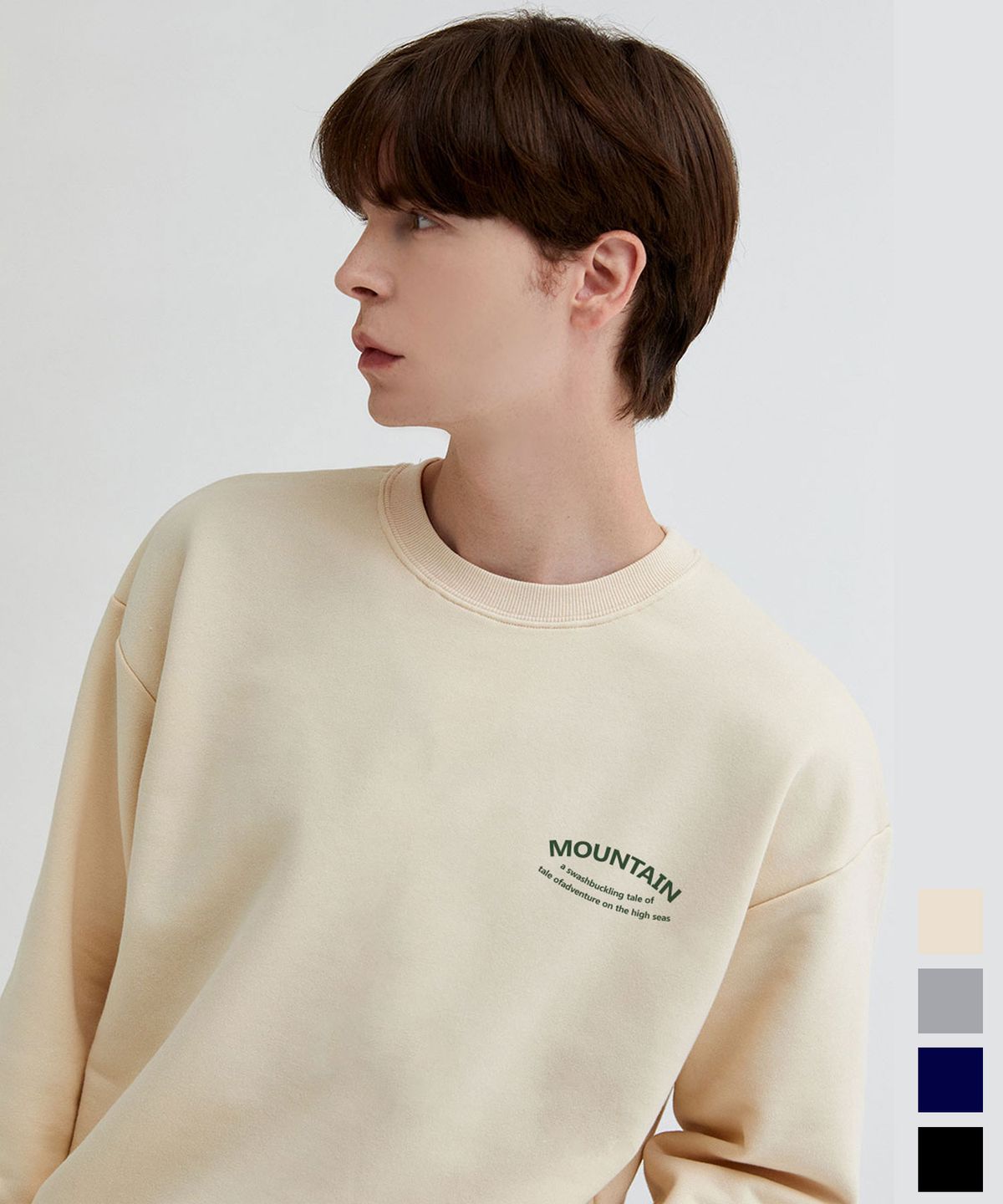 난데(NANDE) 마운틴 오버핏 쭈리 맨투맨 4color