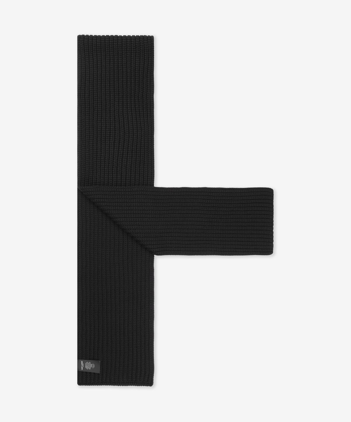 생로랑(SAINT LAURENT) 로고 패치 니트 머플러 - 블랙 / 7991463YR611000