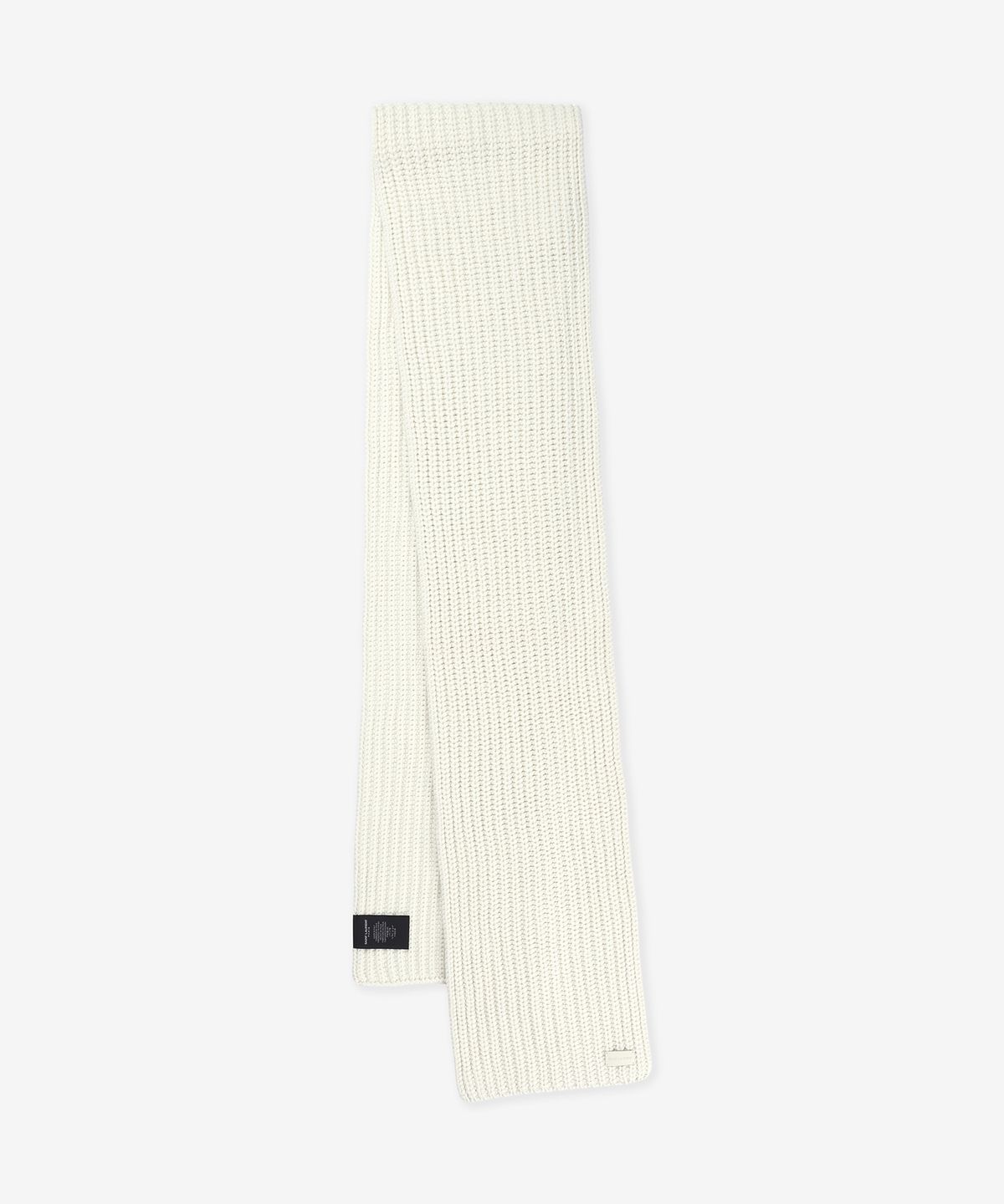 생로랑(SAINT LAURENT) 로고 패치 니트 머플러 - 오프 화이트 / 7991463YR619100