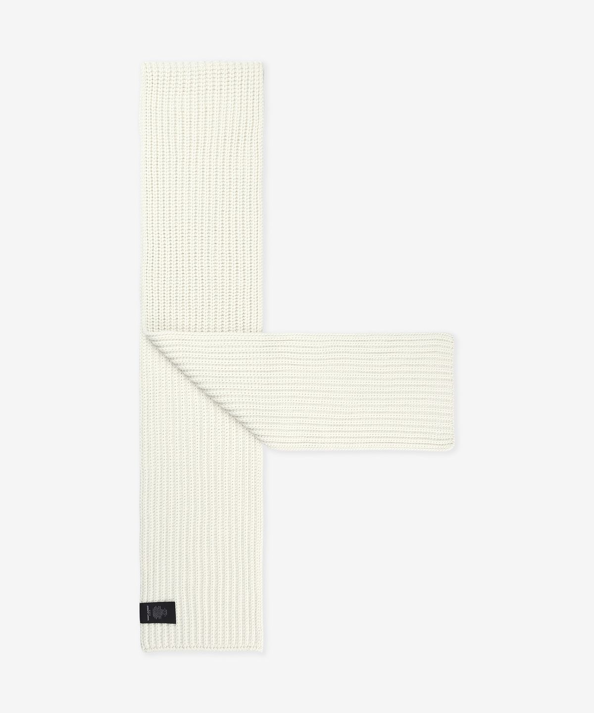 생로랑(SAINT LAURENT) 로고 패치 니트 머플러 - 오프 화이트 / 7991463YR619100