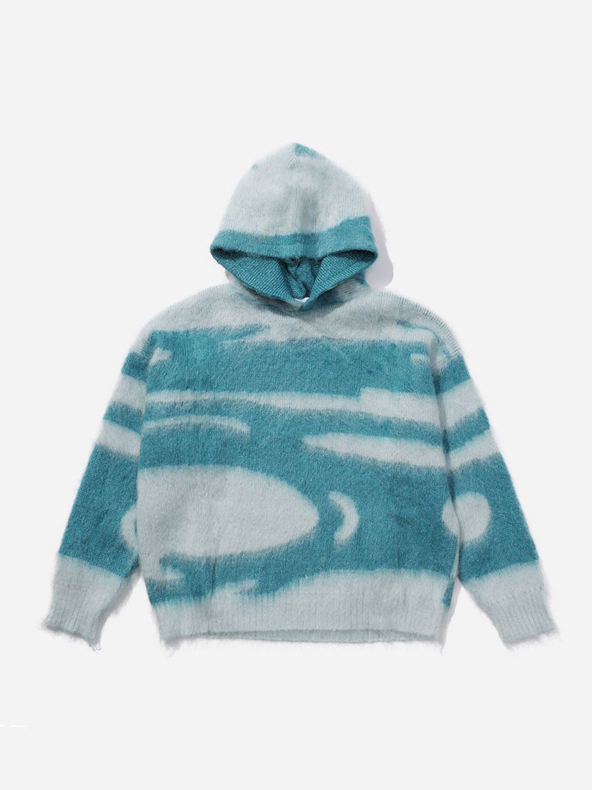 플라즈(PLADS7) KNIT JACQUARD WAVES GRAPHIC HOODIE SWEATER_M238CSW603M