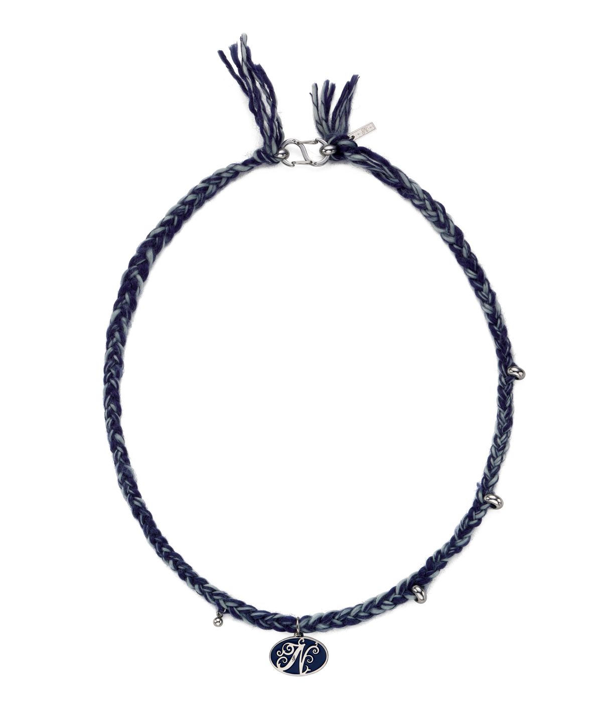 엔프프(NFF) braided charm necklace-blue