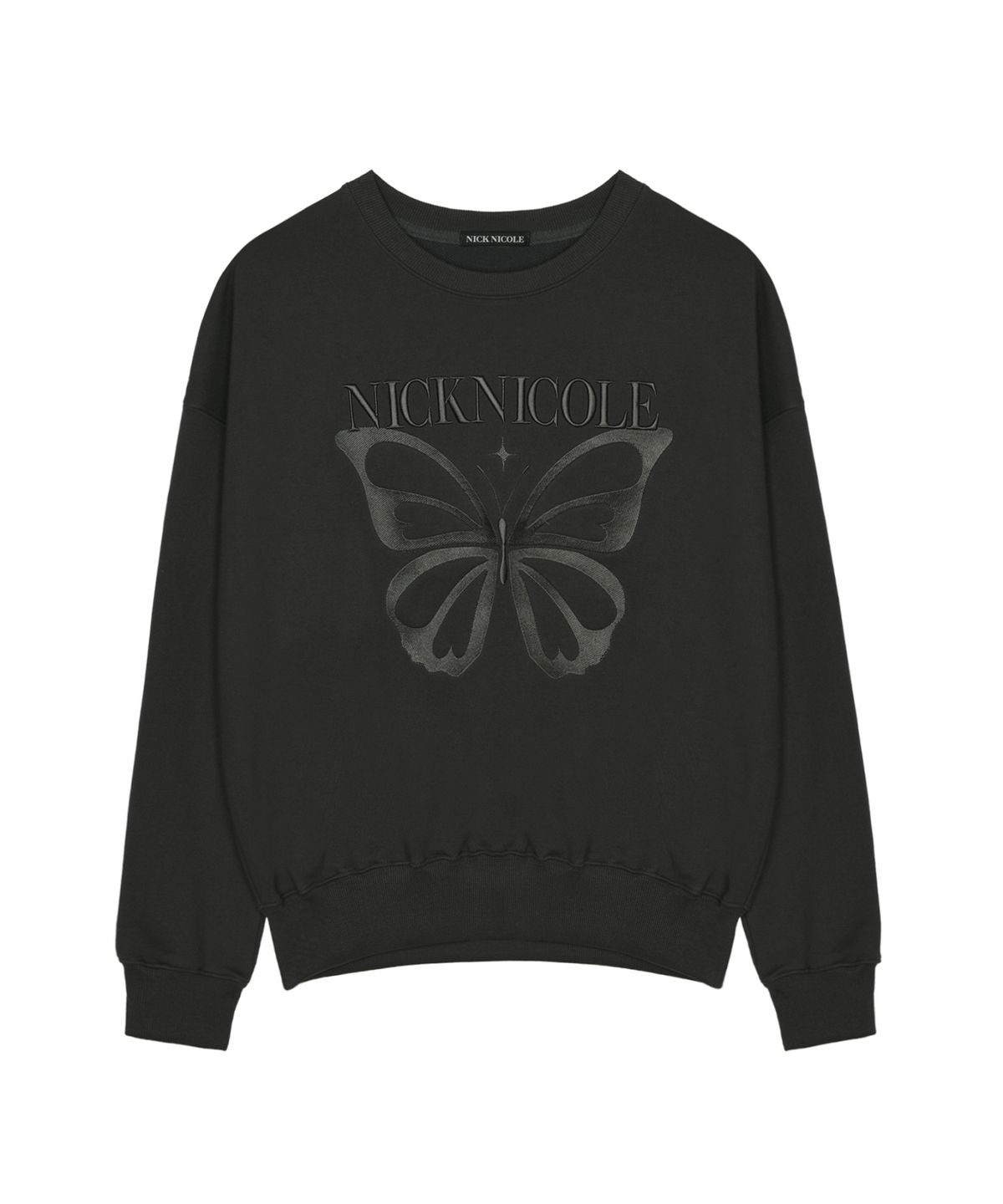 닉앤니콜(NICK&NICOLE) NICOLE BUTTERFLY QUALITY SWEATSHIRT_CHARCOAL