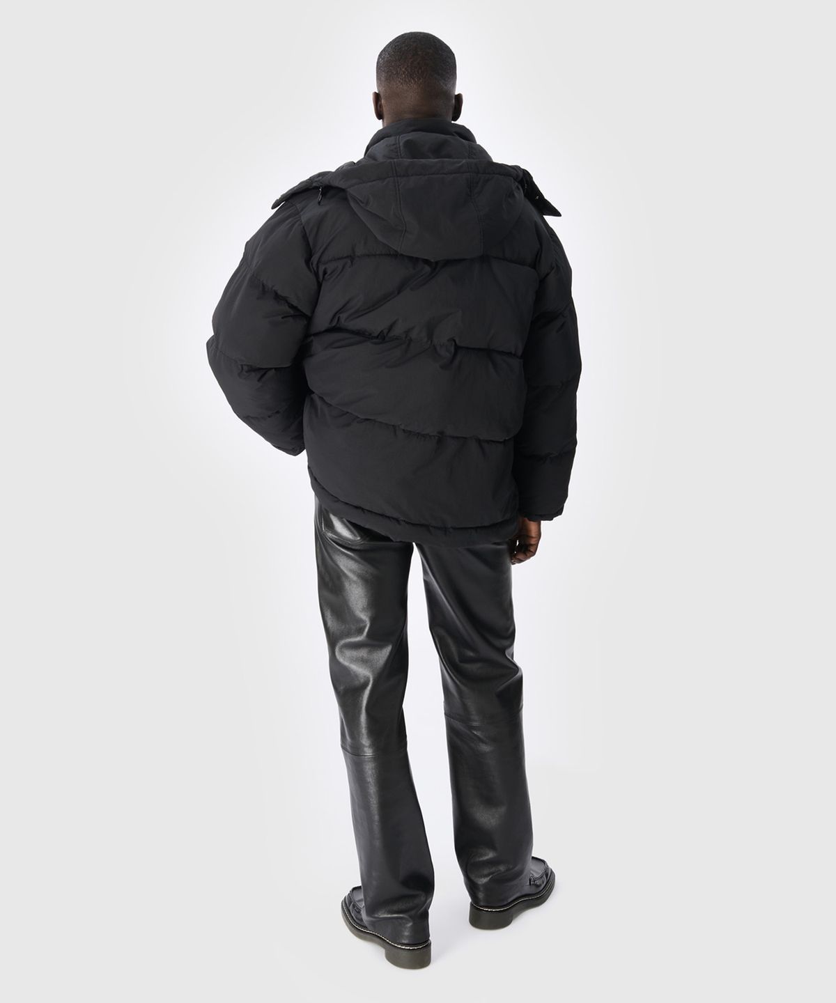 마린 세르(MARINE SERRE) (U) MS 스포츠 나일론 푸퍼 코트 블랙 MS SPORT NYLON PUFFER COAT BLACK