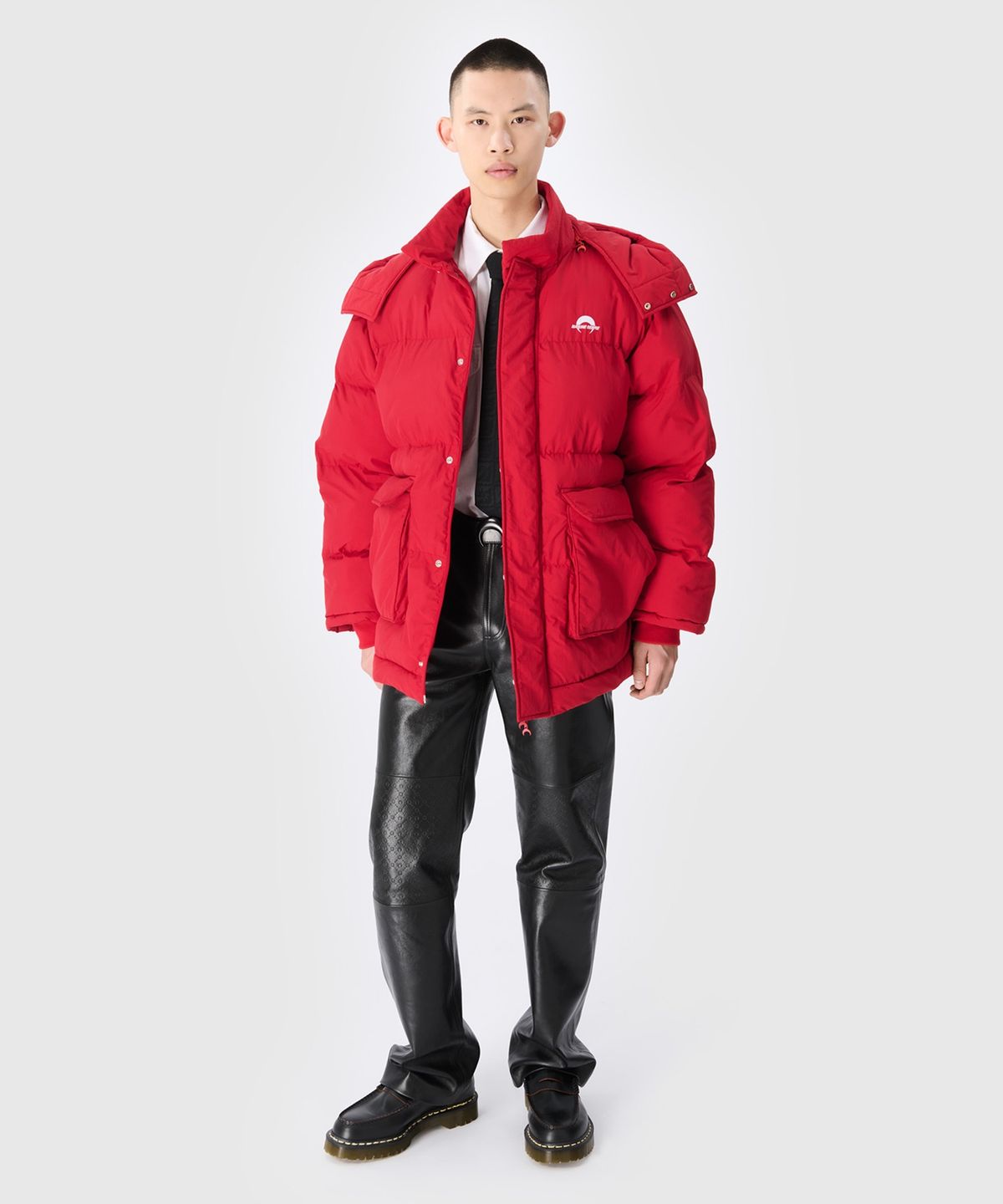 마린 세르(MARINE SERRE) (U) MS 스포츠 나일론 푸퍼 코트 레드 MS SPORT NYLON PUFFER COAT RED