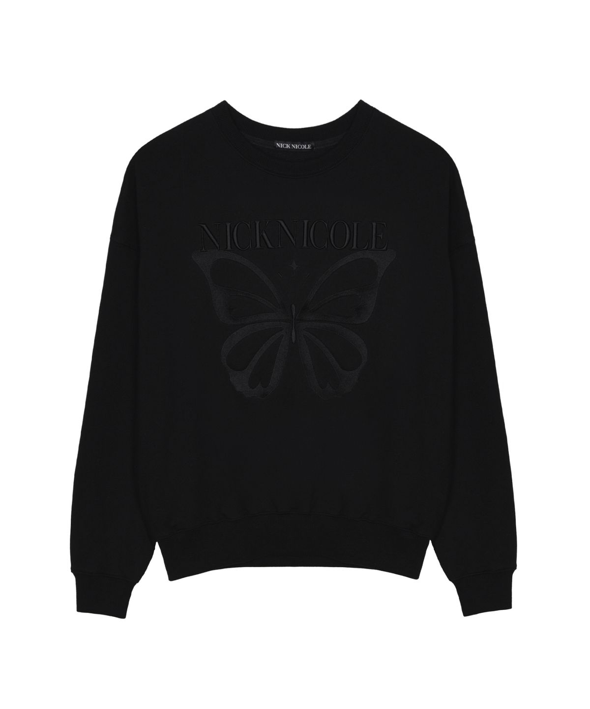 닉앤니콜(NICK&NICOLE) NICOLE BUTTERFLY QUALITY SWEATSHIRT_BLACK