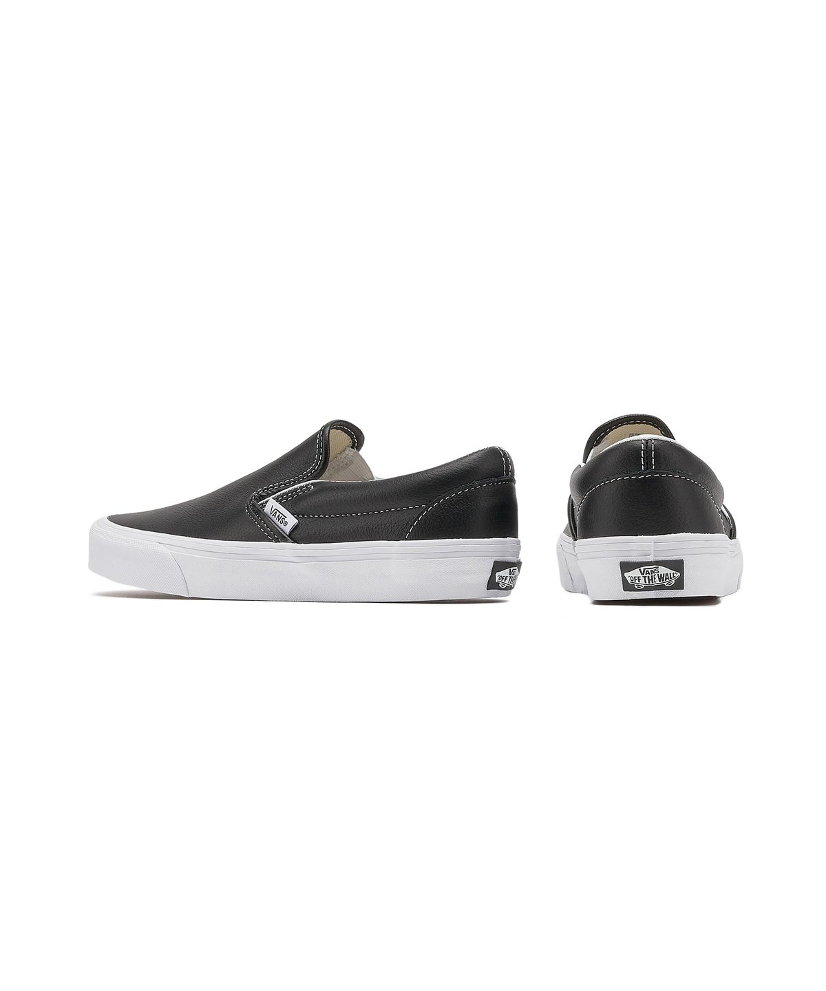 반스(VANS) 클래식 슬립온 - (레더) 블랙:트루 화이트 / VN000CT5BPB1