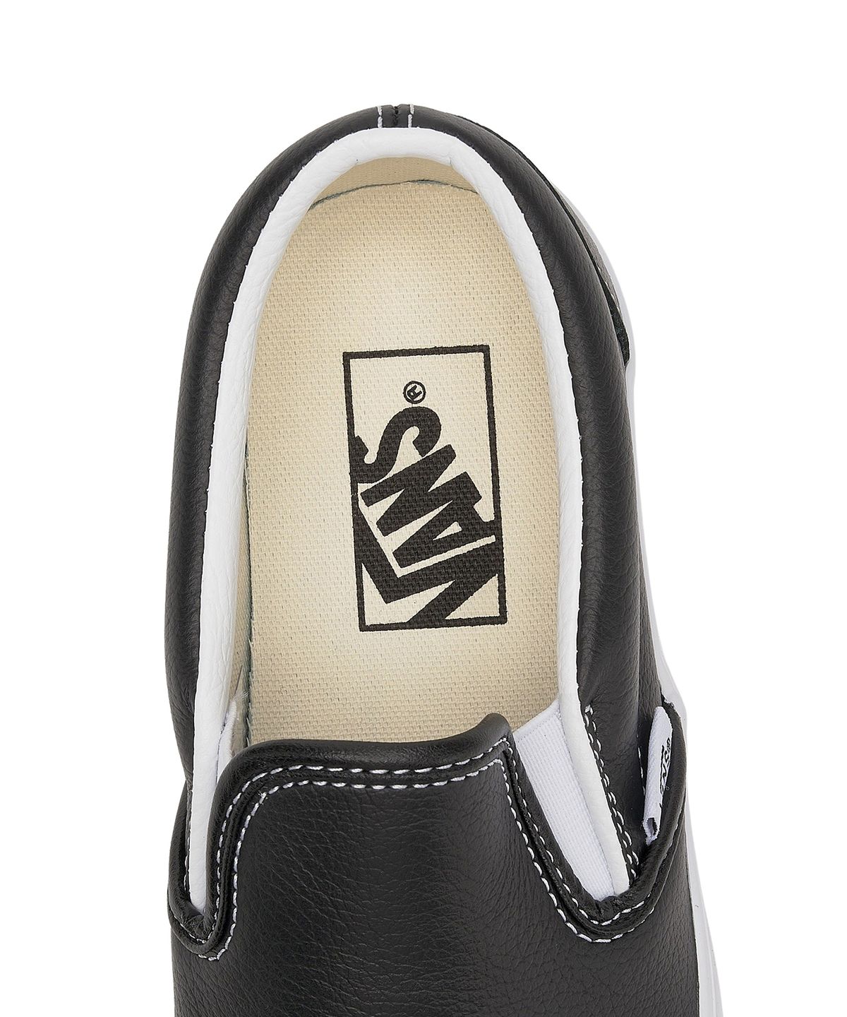 반스(VANS) 클래식 슬립온 - (레더) 블랙:트루 화이트 / VN000CT5BPB1