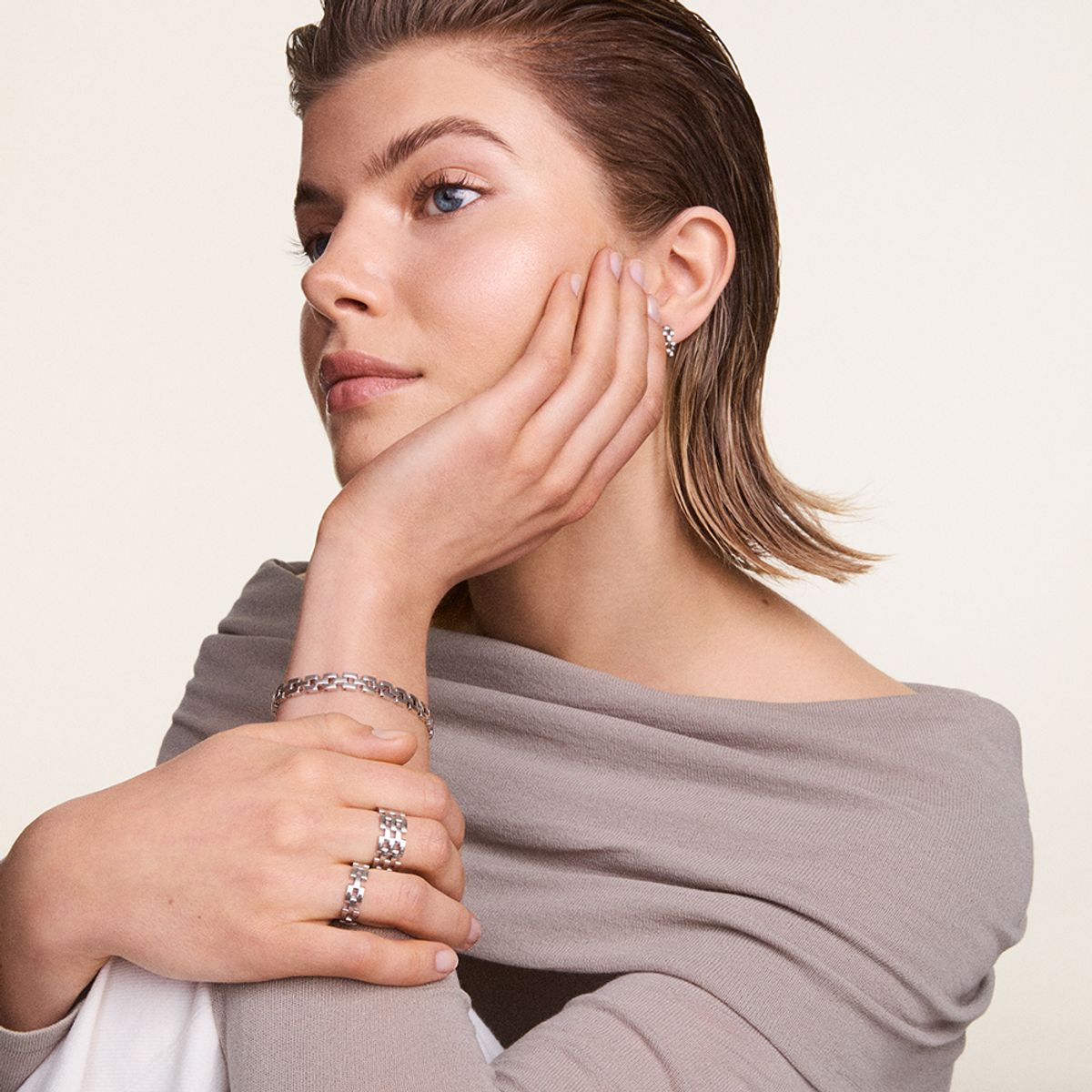 다니엘 웰링턴(DANIEL WELLINGTON) PERFECT PAIR 3-LINK RING 패션반지 커플 우정반지