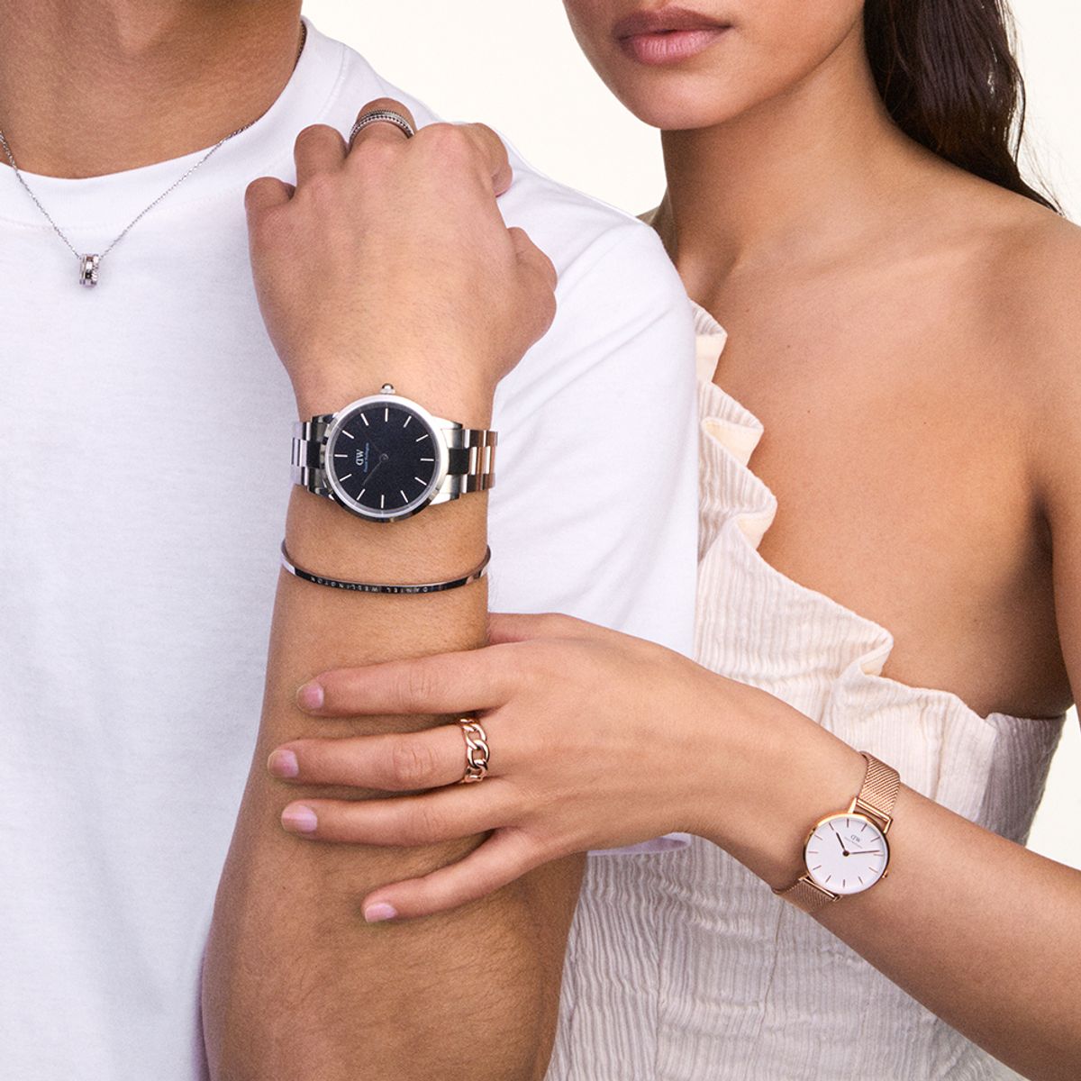 다니엘 웰링턴(DANIEL WELLINGTON) CHUNKY CHAIN RING 체인모양 두꺼운 반지 우정링 커플반지