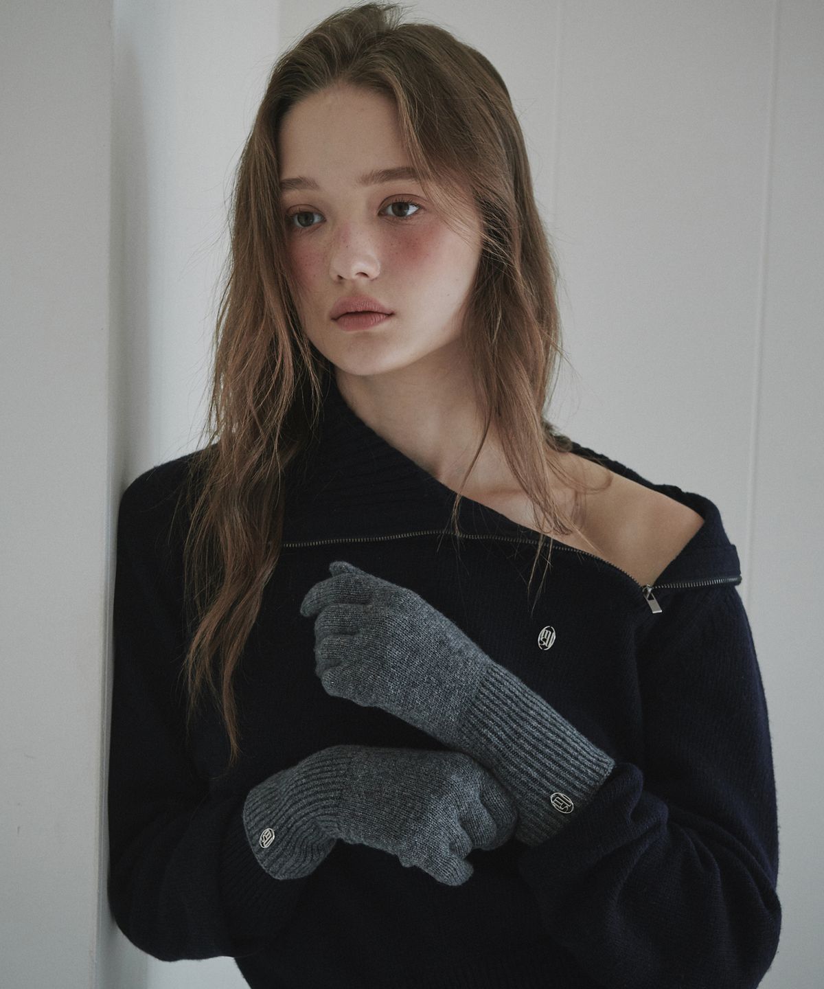 마우솔레움(MAU SOLEUM) Wool Knit Gloves - Grey