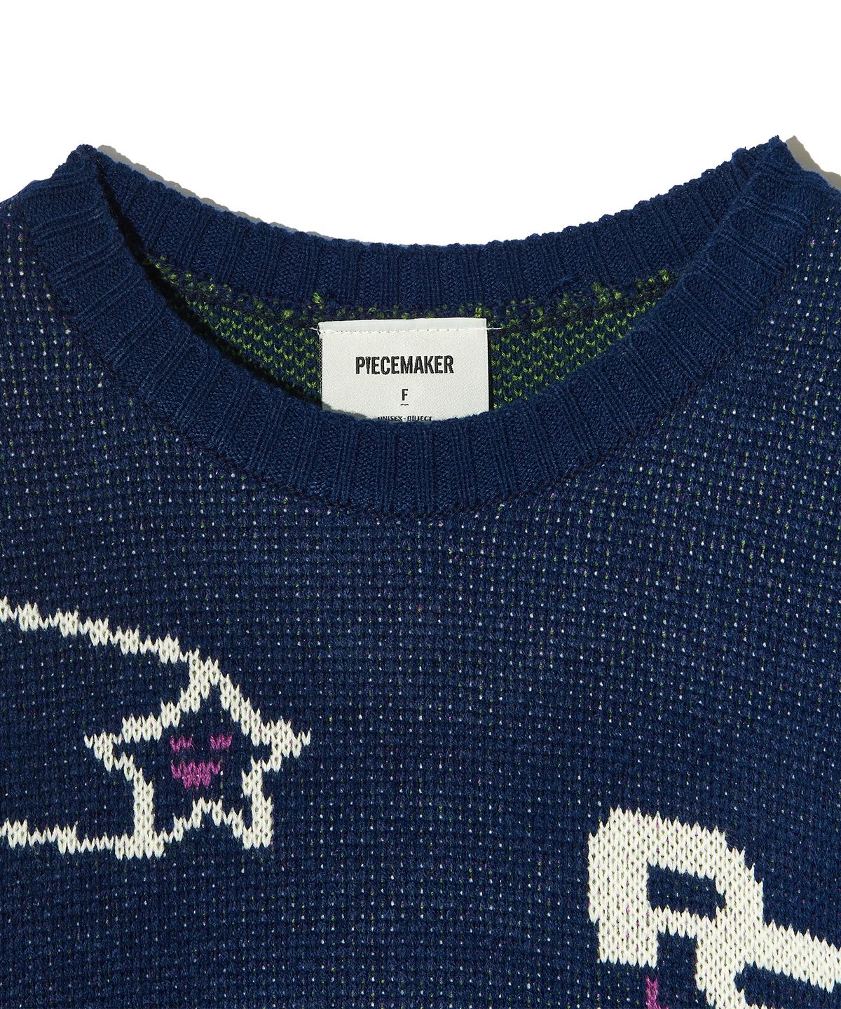 피스메이커(PIECE MAKER) DONKEY JACQUARD KNIT PULLOVER (NAVY)