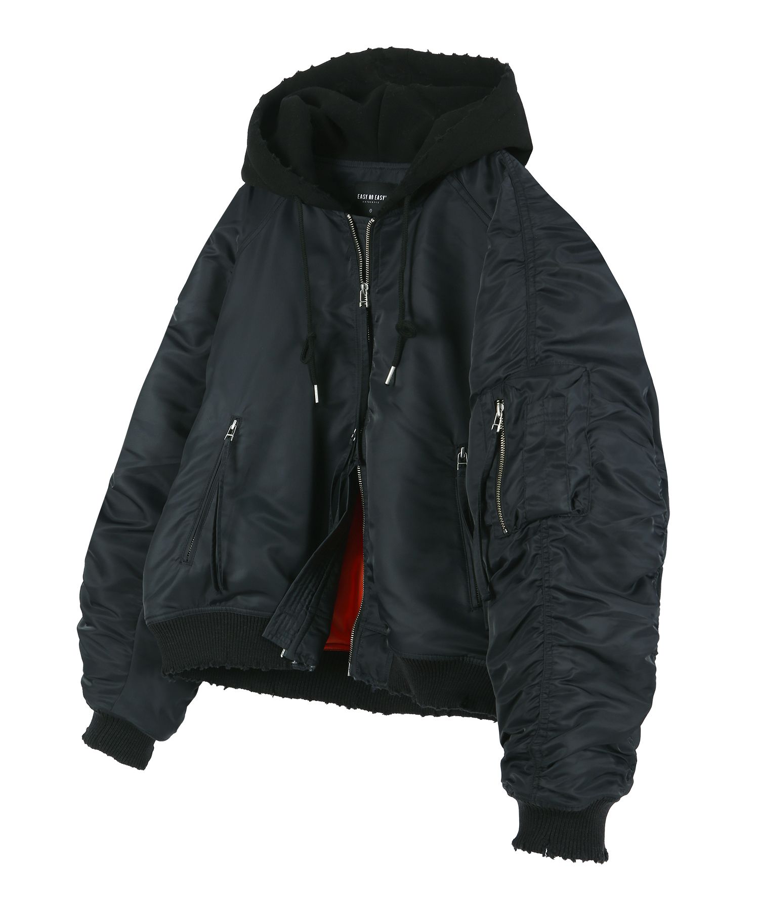 MUSINSA公式 | EASY NO EASY ディストロイドシャーリングフードMA-1