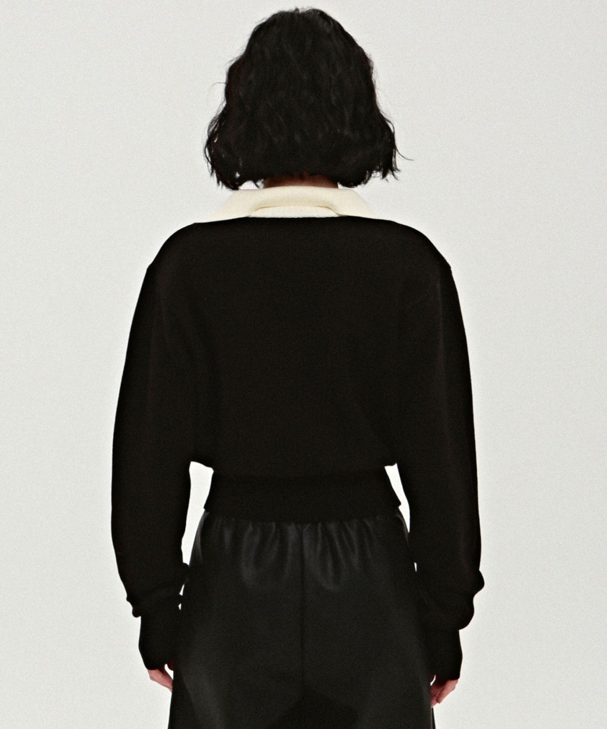 닉앤니콜(NICK&NICOLE) CLASSIC COLOR BLOCK COLLAR KNIT_BLACK