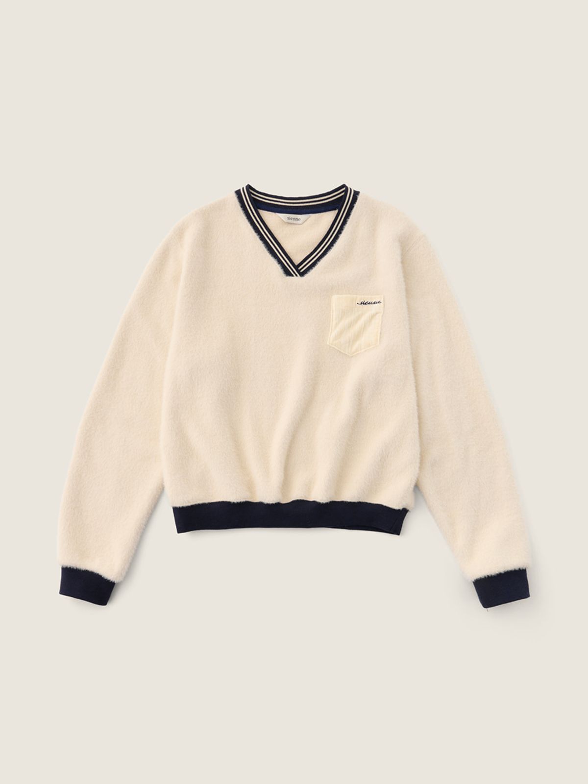 시엔느(SIENNE) Harley V-neck Top (Cream)