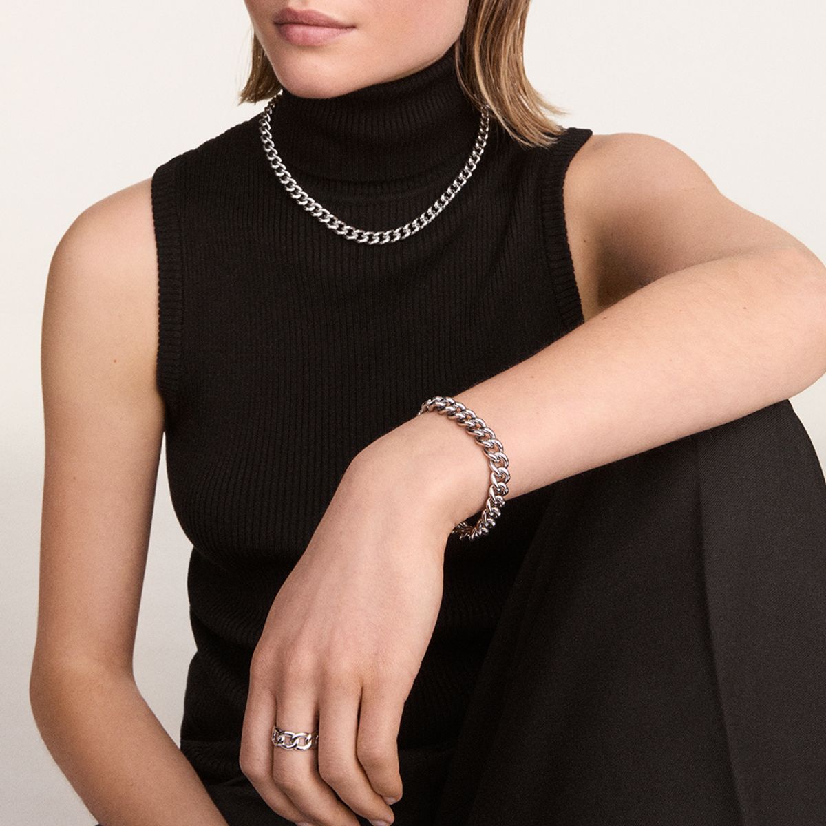 다니엘 웰링턴(DANIEL WELLINGTON) CHUNKY CHAIN BRACELET 두꺼운 쿠바체인 패션팔찌
