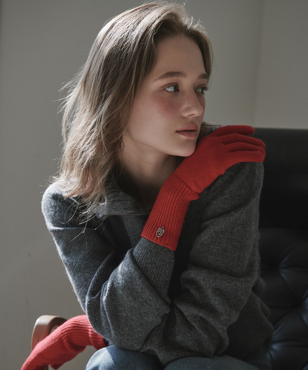 마우솔레움(MAU SOLEUM) Wool Knit Gloves - Red