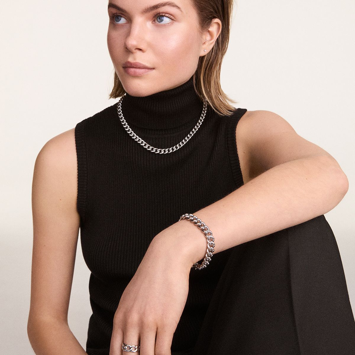 다니엘 웰링턴(DANIEL WELLINGTON) CHUNKY CHAIN NECKLACE 볼드스타일 두꺼운 체인목걸이