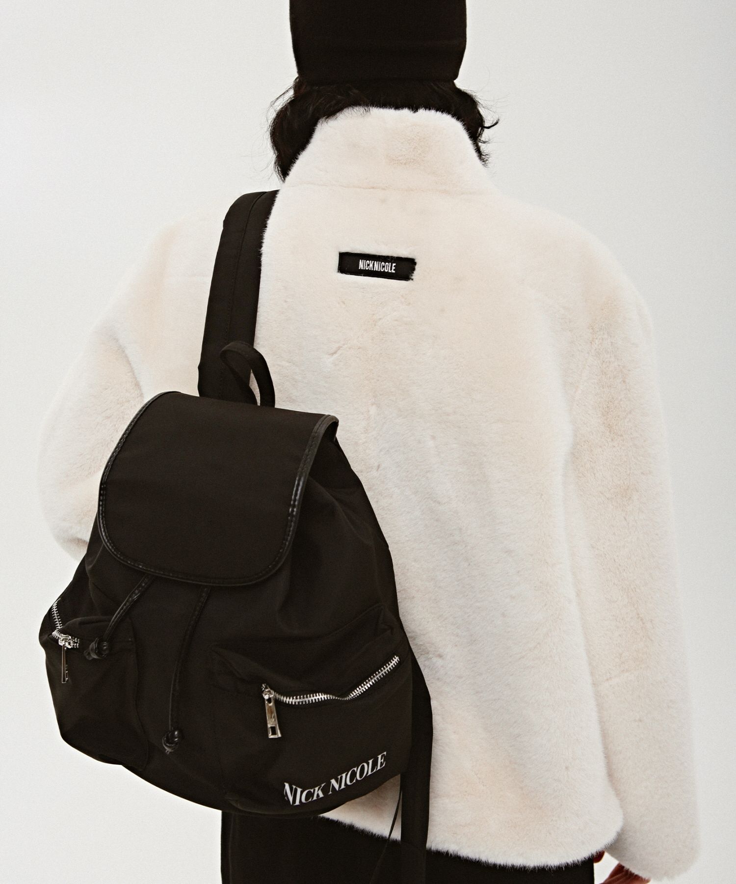 MUSINSA公式 | NICK&NICOLE HIGH NECK SOFT FUR JACKET_IVORY