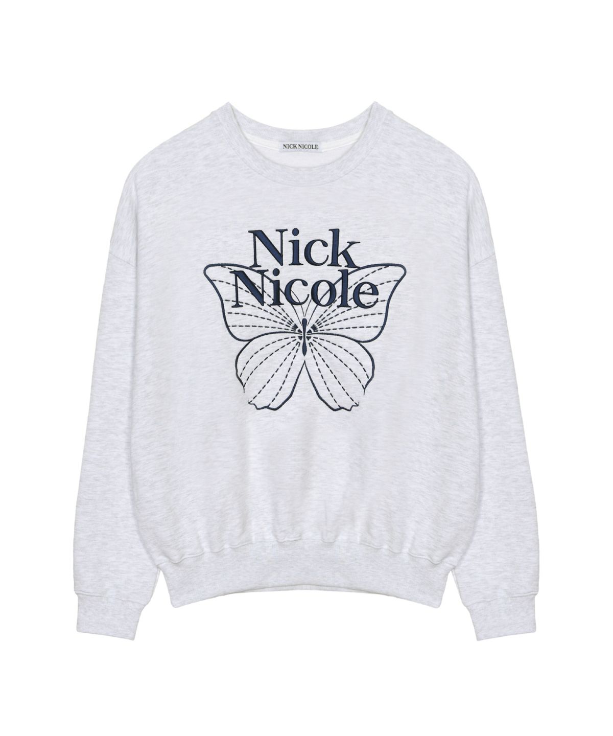 닉앤니콜(NICK&NICOLE) VOLUME BUTTERFLY SIGNATURE SWEATSHIRT_MELANGE NAVY