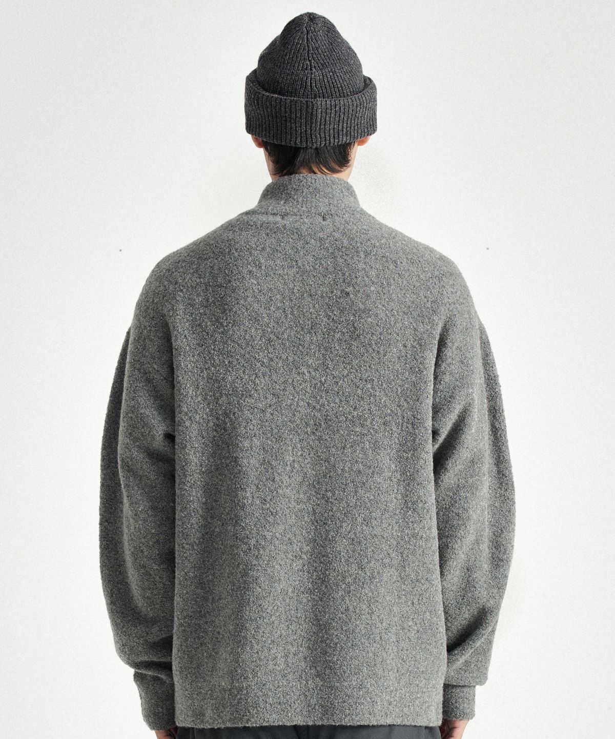 힐리먼트(HELEMENT) 페블리 하프 집업 니트 (GREY)
