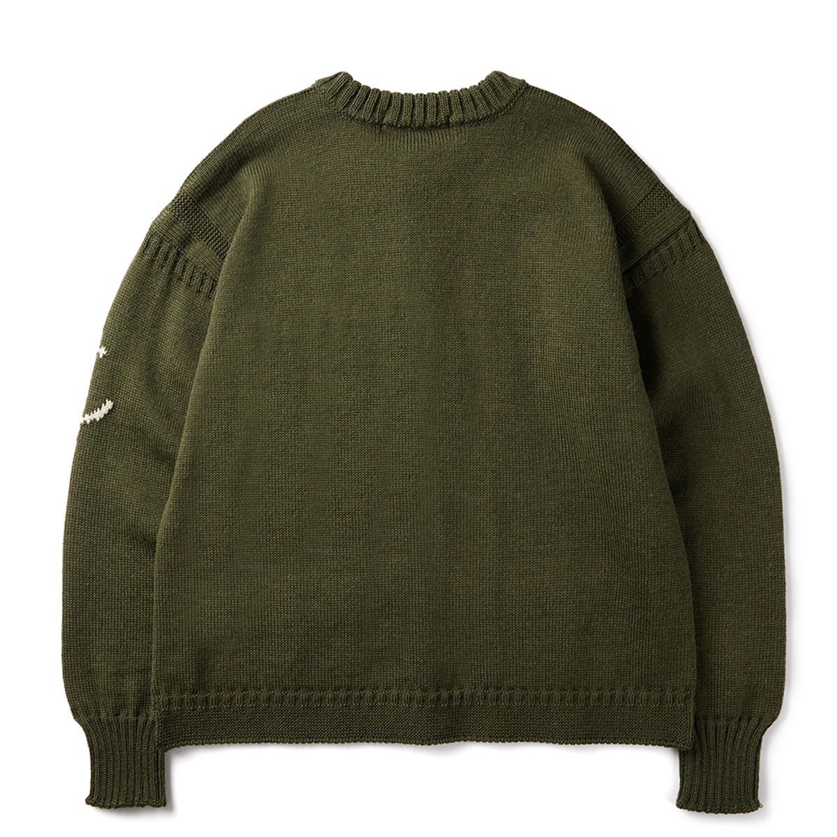 건지 울른스(Guernsey Woollens) 피셔맨 홀가먼트 가디건 - 아미