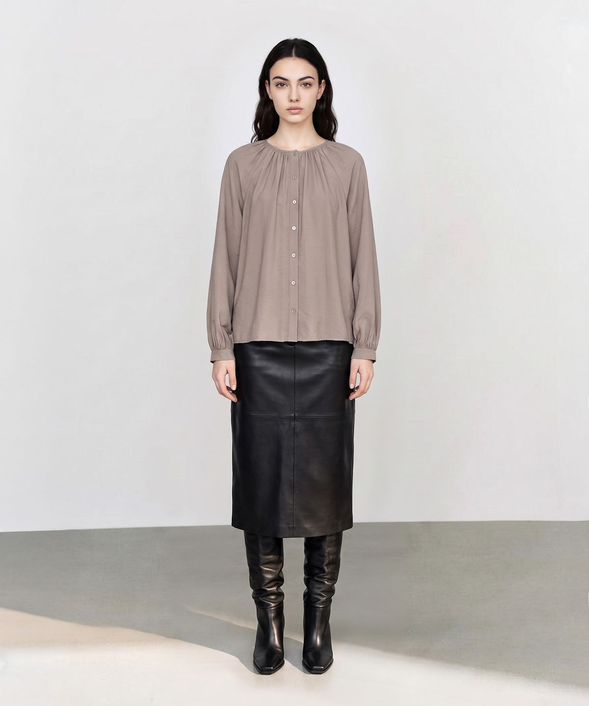 메이버유(MAYVERU) Laurina Shirring Blouse _ Pink