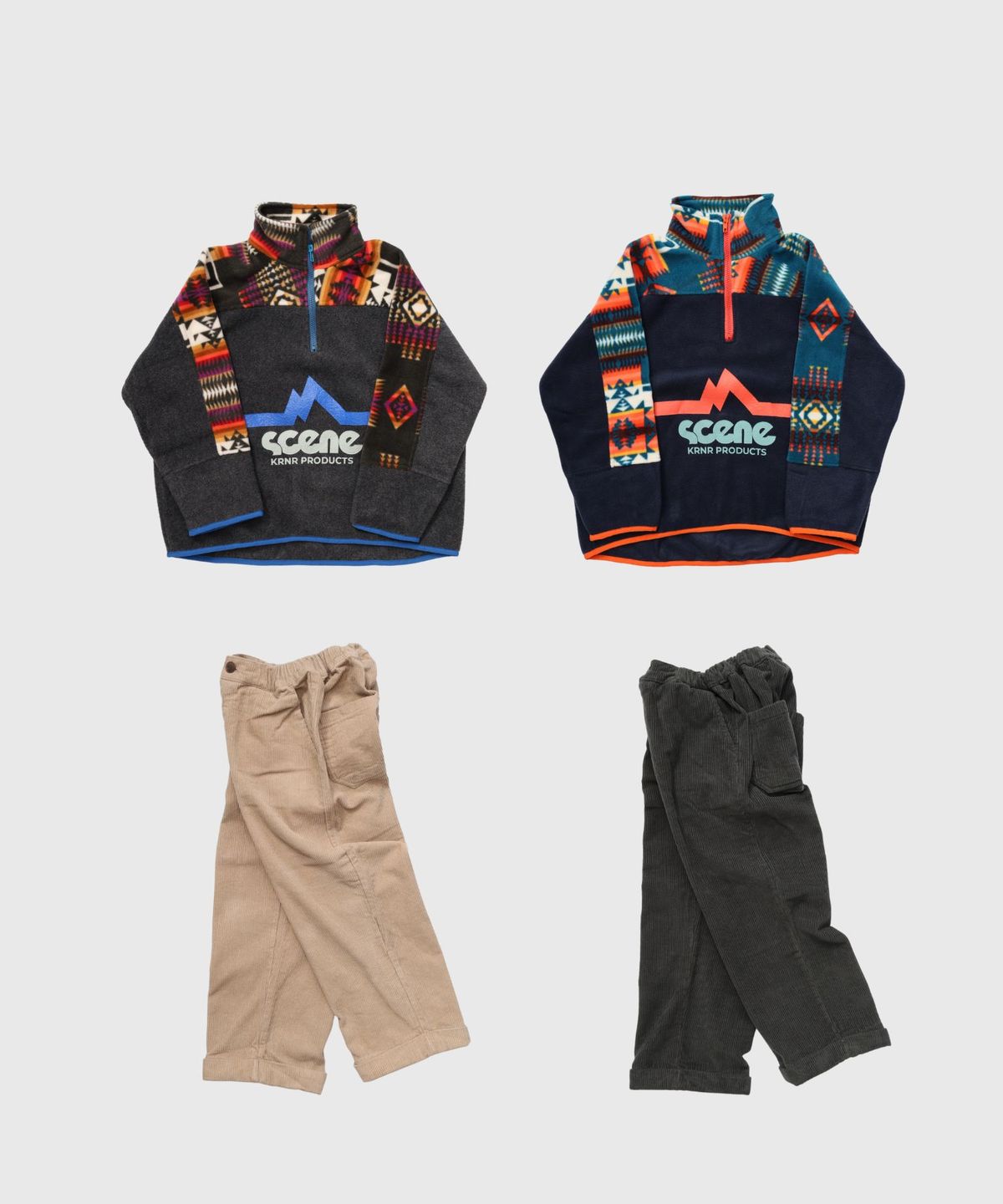 쿠르나르(KRNR) 스미스 골덴롤업 기모팬츠 카키