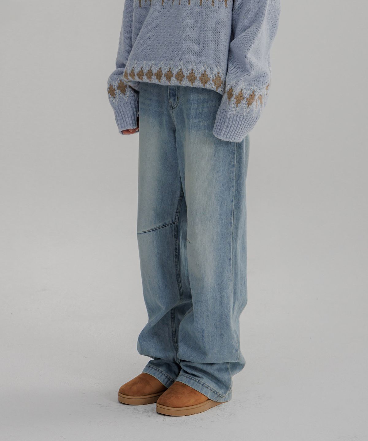 판도라핏(PANDORAFIT) Cut Point Wide Jeans