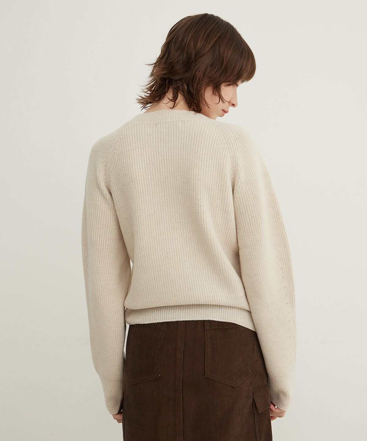 스텝어라운드(STEP AROUND) Alpaca Blend Wrap Cardigan_MIST