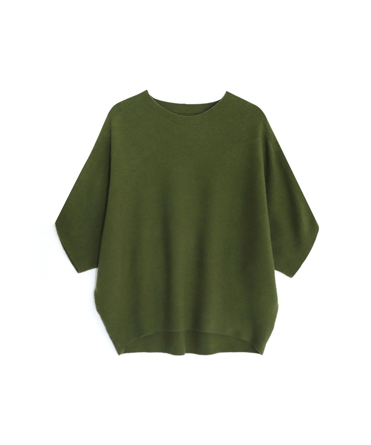 바스카라(VASCARA) Batwing Sleeve Round neck Half Knitwear (5colors)