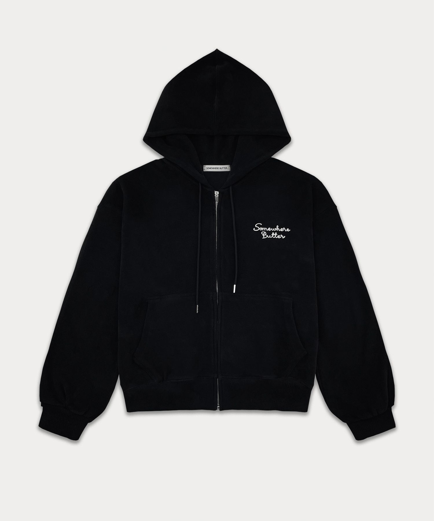 SOMEWHERE BUTTER ♥ Drawing Logo Hoodie Zip-Up /追跡付 MUSINSA | SOMEWHEREBUTTER Drawing Logo Hoodie Zip-Up - Black