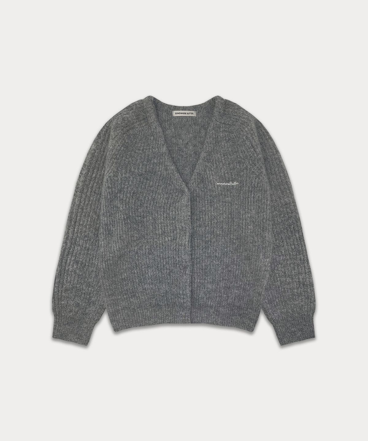 썸웨어버터(SOMEWHEREBUTTER) Moody Wool Cardigan - Grey