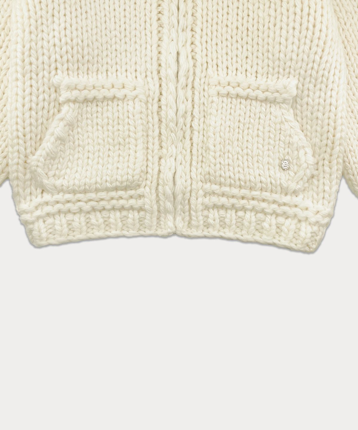 썸웨어버터(SOMEWHEREBUTTER) Wool Handmade Sweater - Ivory