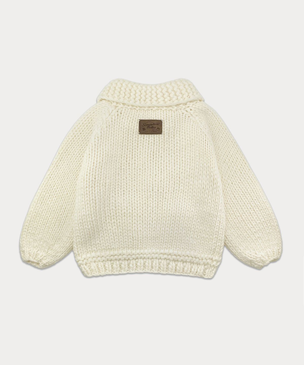 썸웨어버터(SOMEWHEREBUTTER) Wool Handmade Sweater - Ivory