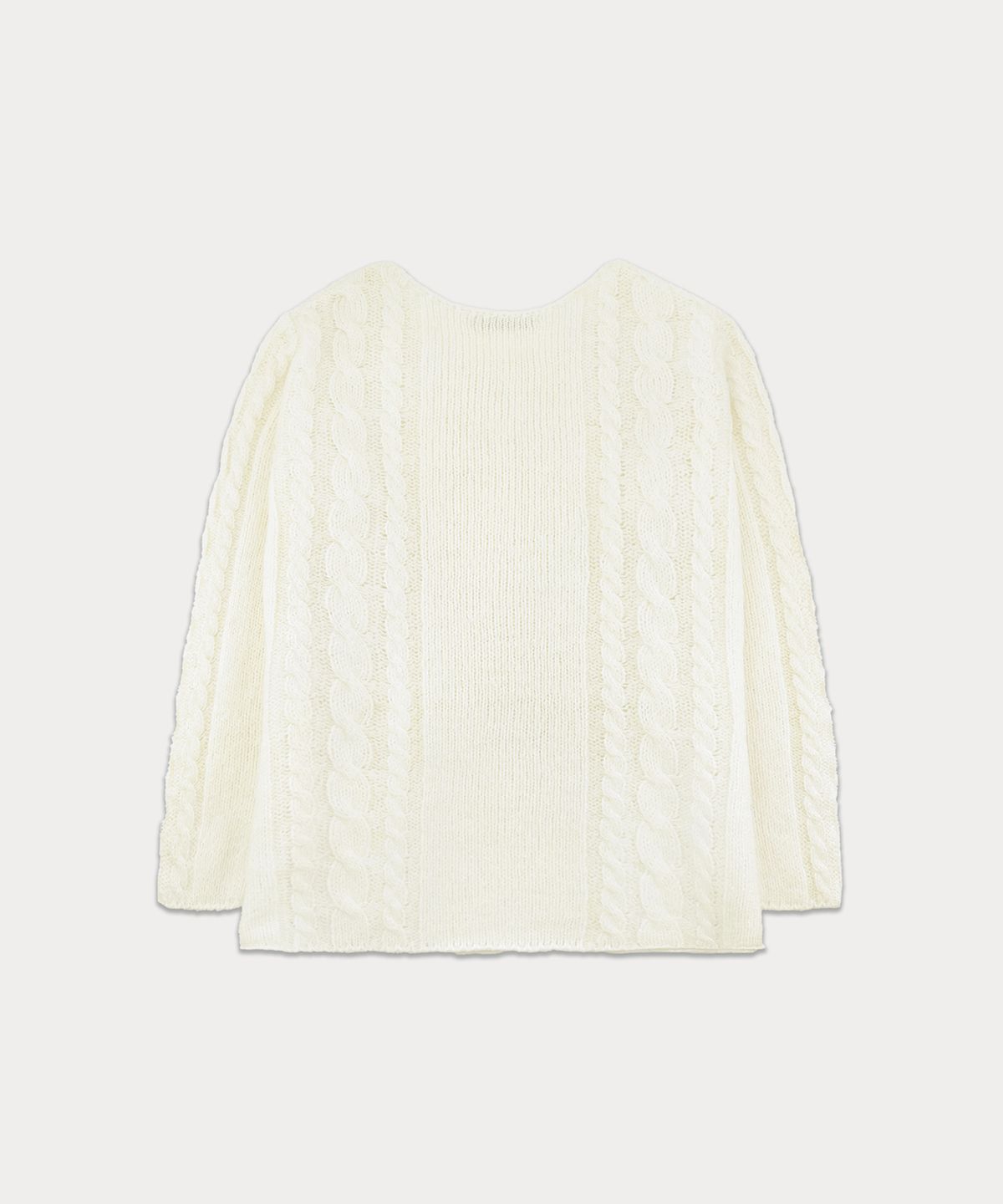 썸웨어버터(SOMEWHEREBUTTER) Some Cable Long Sleeve Knit - Ivory