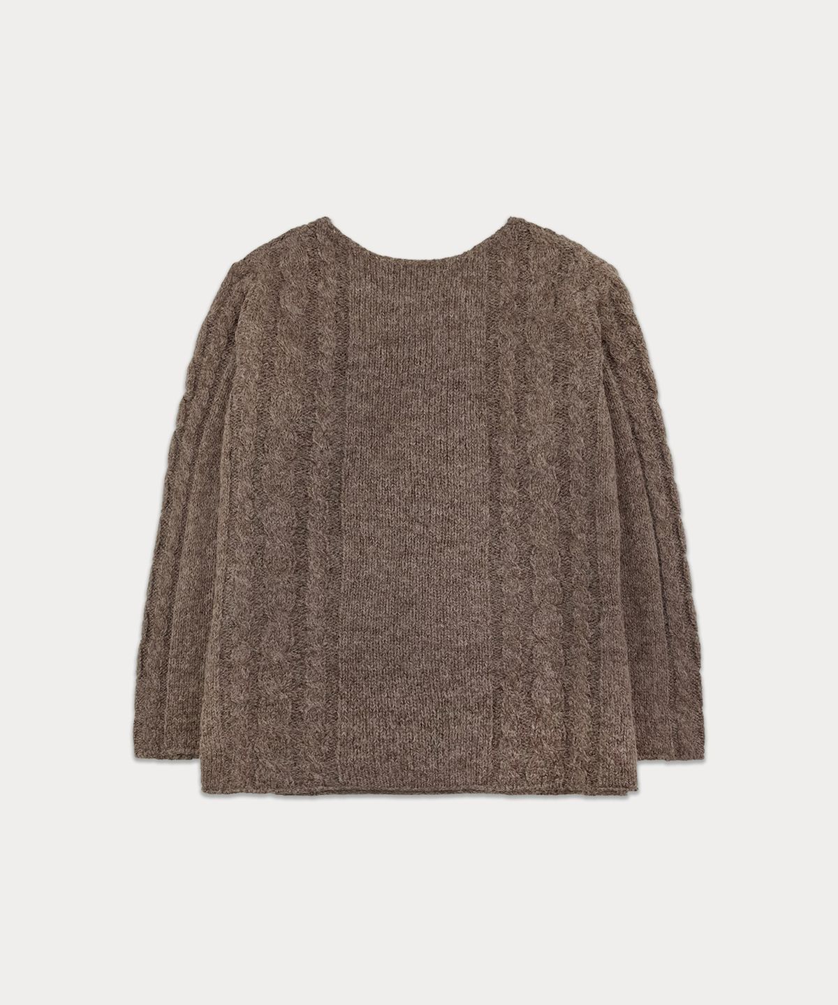썸웨어버터(SOMEWHEREBUTTER) Some Cable Long Sleeve Knit - Brown