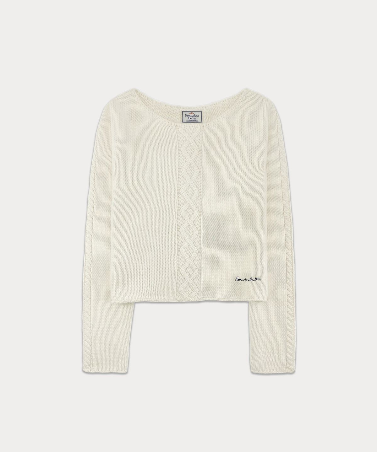 썸웨어버터(SOMEWHEREBUTTER) Poy Wool Knit - Ivory