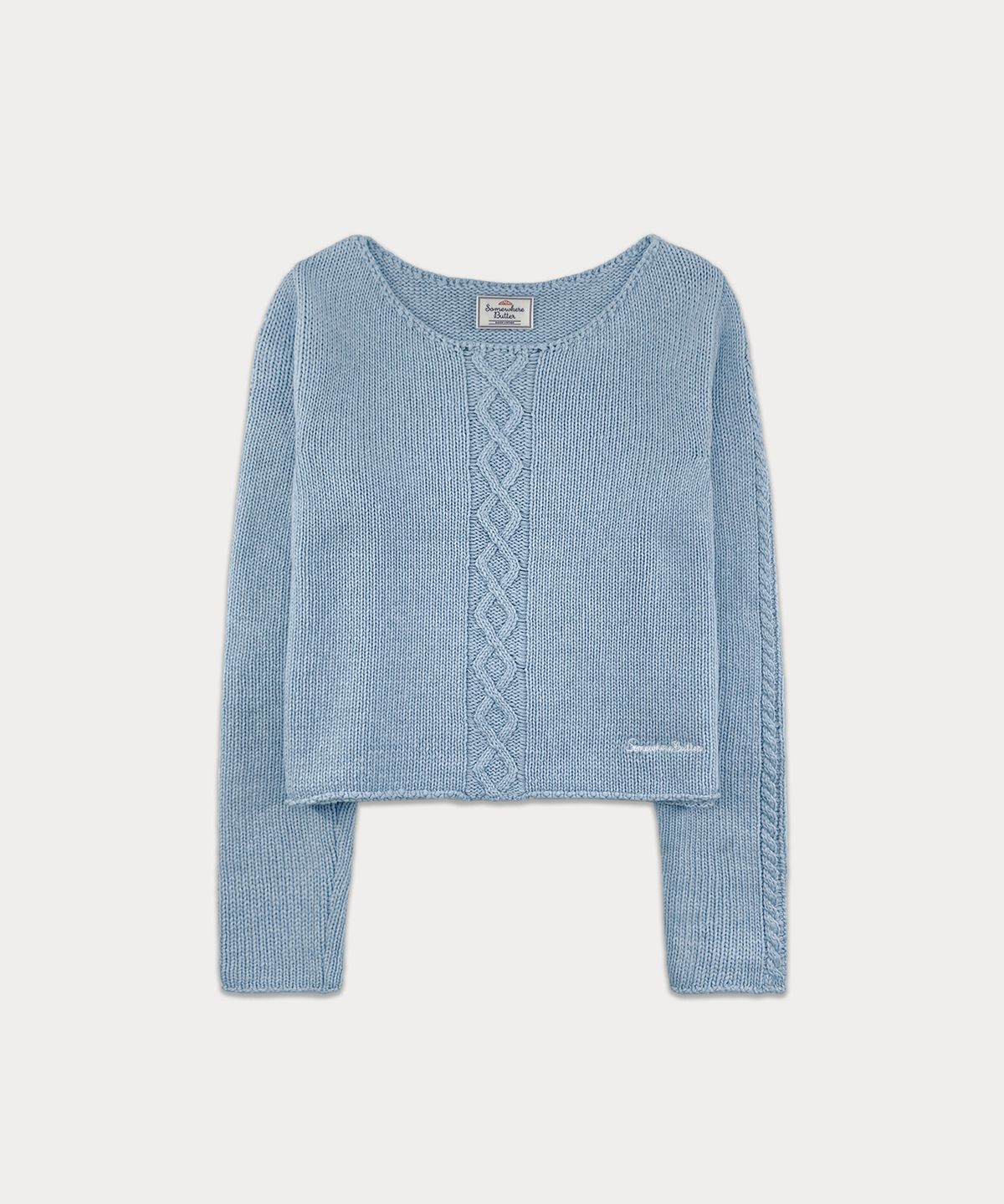 썸웨어버터(SOMEWHEREBUTTER) Poy Wool Knit - Light Blue