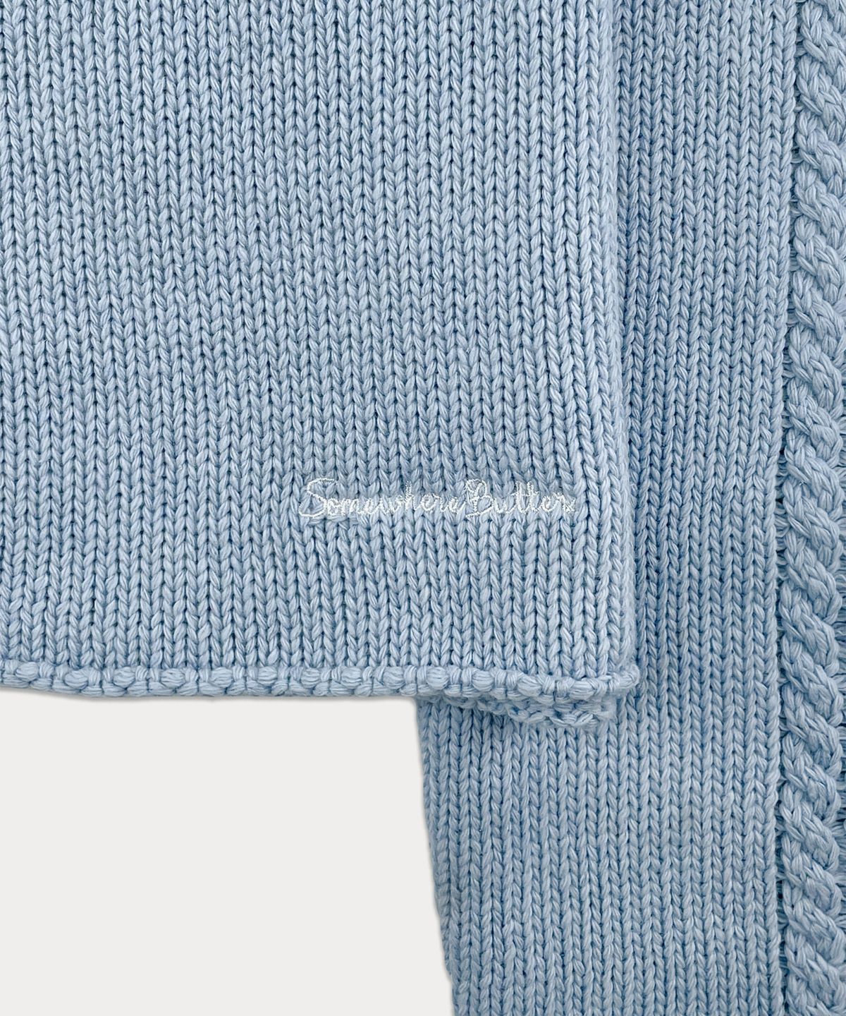 썸웨어버터(SOMEWHEREBUTTER) Poy Wool Knit - Light Blue