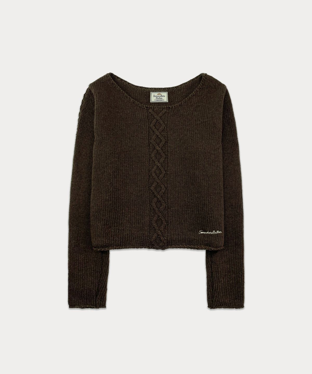 썸웨어버터(SOMEWHEREBUTTER) Poy Wool Knit - Brown