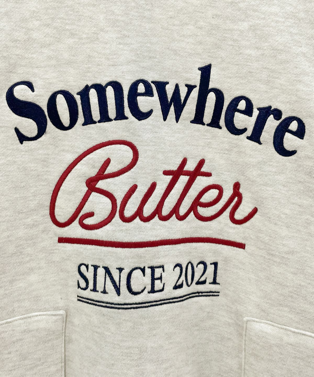 썸웨어버터(SOMEWHEREBUTTER) Pocket Vintage Sweatshirt - Oatmeal