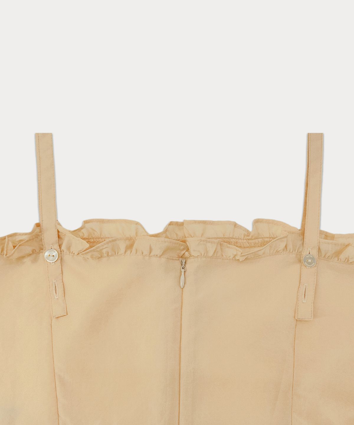 썸웨어버터(SOMEWHEREBUTTER) Sheer Frill Layered Dress - Peach Fuzz