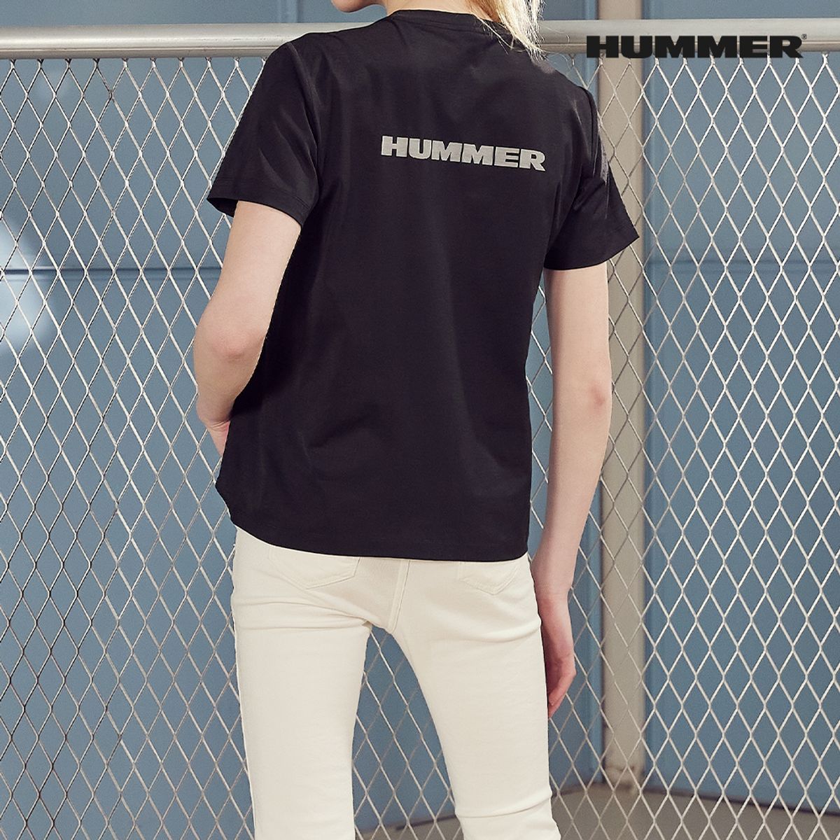 험머(HUMMER) 우먼 테크터프 스포츠 반팔 티셔츠 블랙